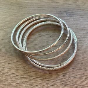Silver Bangle Bracelet Set